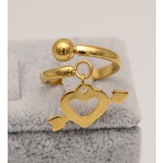 Inel inox auriu -Love- Cod IF648X