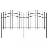 Cumpara ieftin Gard de gradina cu varf tip sulita, negru, 239x100 cm, otel vopsit in camp electrostatic