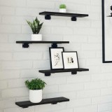 Set de 4 plăci de raft , Stejar Negru, 40x10x1.5 cm, din lemn prelucrat.