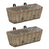 Jardinieră de balcon, 2 buc., 40 cm, răchită căptușeală PE, vidaXL