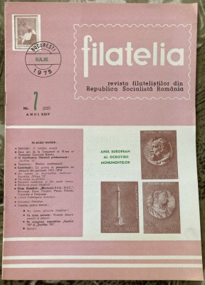 myh 15 - Filatelia - Revista filatelistilor din RSR - nr 7/iulie 1975 foto