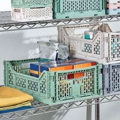 Ladă Pliabilă, Model Gri, Dimensiuni 40x30x14.5 cm, Capacitate 15 Litri, Plastic