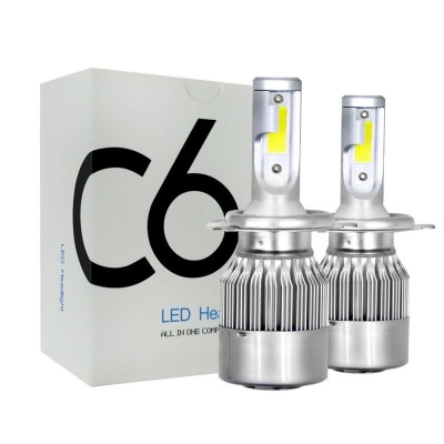 Set 2 LED-uri Auto Techstar&amp;reg; C6, H4, 36w, 3800 Lumeni, 6500K, AUTO, 12-24 Volti, COB foto