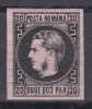 ROMANIA1866 LP 20 c CAROL FAVORITI 20 PARALE NEGRU/ROZ HARTIE SUBTIRE SARNIERA, Nestampilat