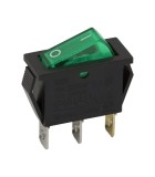 Interupator basculant 3 pini 1 circuit 10A 250V OFF-ON lumina verde, Oem