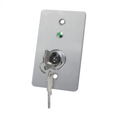 Buton de iesire cu cheie, montaj ingropat, inox, LED, NO-NC-COM, 86 x 50 mm CSK-508SLED