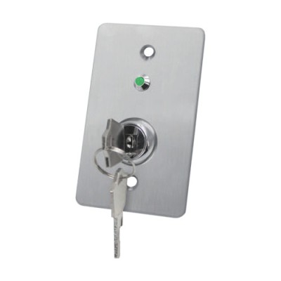 Buton de iesire cu cheie, montaj ingropat, inox, LED, NO-NC-COM, 86 x 50 mm CSK-508SLED SafetyGuard Surveillance foto