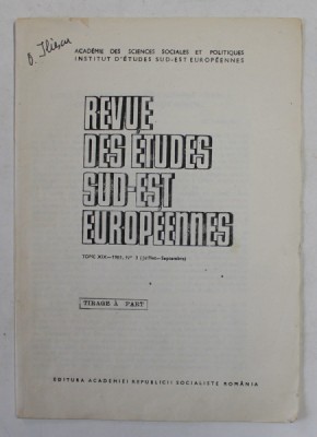 NOTES EN MARGE D &amp;#039;UNE MONOGRAPHIE RECENTE CONCERNANT LA ROMANIE GENOISE par OCTAVIAN ILIESCU , REVUE DES ETUDES SUD - EST EUROPEENNES , TOME XIX - 19 foto