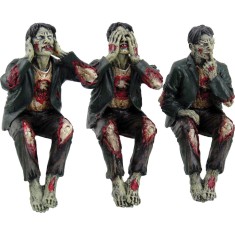 Set 3 Figurine See No, Hear No, Speak No Evil - Zombies