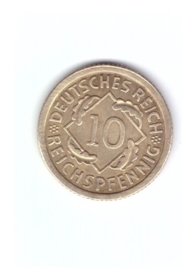 Moneda Germania 10 pfennig 1936 F, stare buna, curata foto