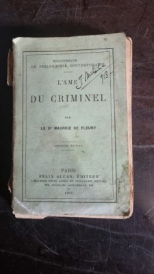 Maurice de Fleury - L&amp;#039;Ame du Criminel foto