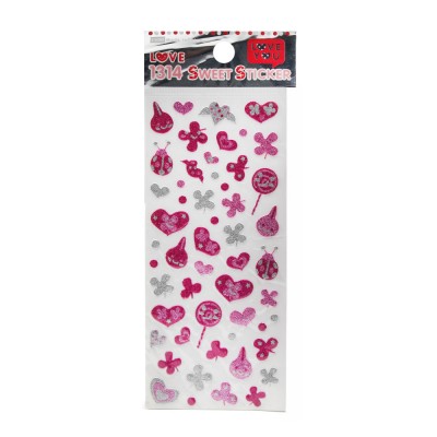 Stickere decor unghii, Sweet Stickers, inimi, culoare argintie foto