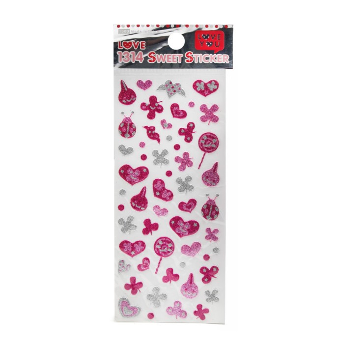 Stickere decor unghii, Sweet Stickers, inimi, culoare argintie