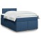 Gossi pat box spring cu saltea, albastru, 120x190 cm, material textil