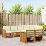 vidaXL Seturi de canapele 8 pcs Natural și Crem Lemn Solid de Acacia 3375005