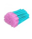 Set 50 periute pentru extensii de gene si sprancene, roz/turcuaz