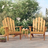 Scaune Adirondack de grădină, 2 buc, 79x95x92cm, lemn masiv tec