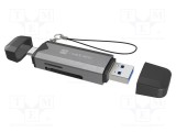 Cititor card memorie USB A și USB C OTG 3.1 NATEC 5Gbps negru-argintiu