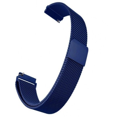 Curea Milanese Loop, compatibila Samsung Galaxy Watch 46mm, telescoape QR, Albastru foto