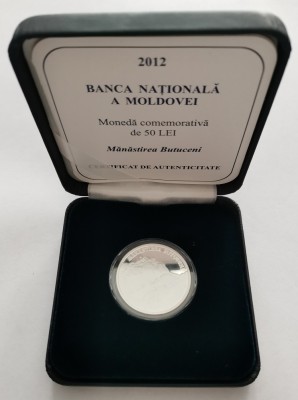 MOLDOVA - 50 Lei 2012 - Manastirea Butuceni - Argint Proof in cutie + certificat foto