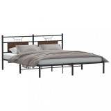 VidaXL Cadru pat fără saltea Stejar maro 183x213 cm Lemn prelucrat