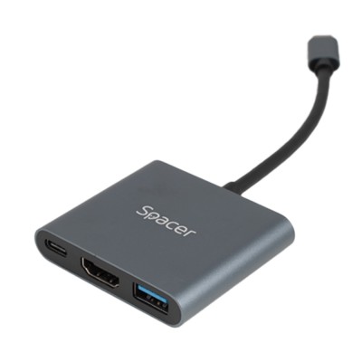 Hub 3 in 1 3.1 Usb Tip C la HDMI, 3.0 Usb Tip C, PD 87w SPACER foto