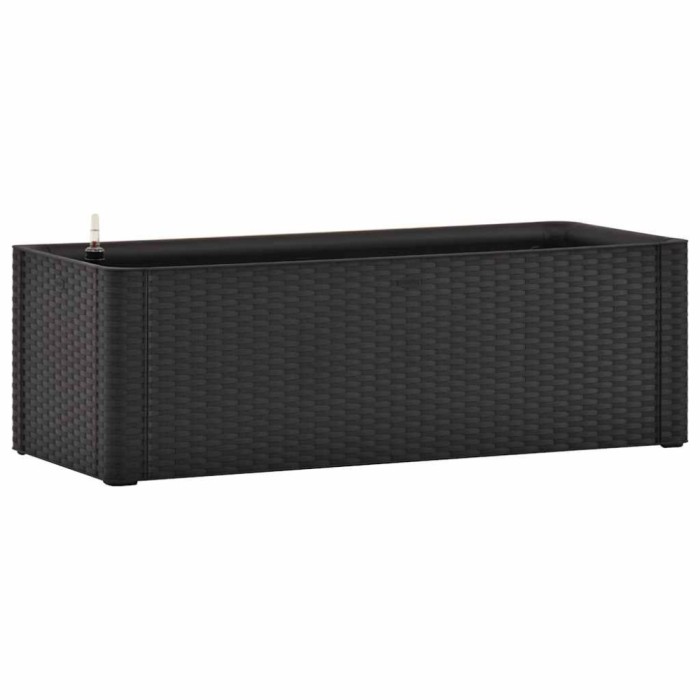 Strat inaltat gradina sistem auto-udare, antracit, 100x43x33 cm