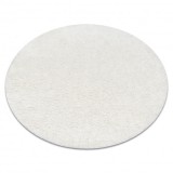 Covor BUENOS cerc 7001 shaggy uni, o singură culoare alb, cerc 150 cm