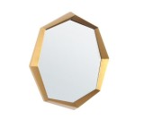 Cumpara ieftin Oglinda perete rama metal auriu Gursky 120x8x120h