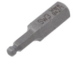 Capăt șurubelniță imbus sferic HEX 3mm 25mm