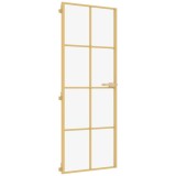 Cumpara ieftin Usa interior Slim auriu 76x201,5 cm sticla securizata/aluminiu