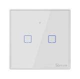 Intrerupator Sonoff dublu aplicat touch tip telecomanda cu doua canale radio T2EU2C-RF