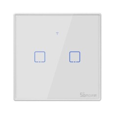 Intrerupator Sonoff dublu aplicat touch tip telecomanda cu doua canale radio T2EU2C-RF