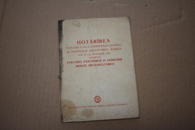 Hotararea Plenarei a V-a a CC al PMR 1950 despre sarcinile partidului foto