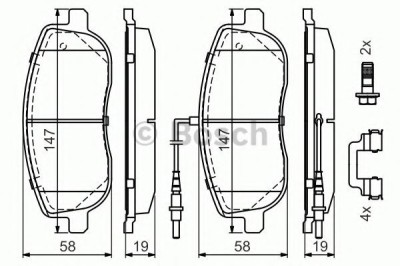 Set placute frana,frana disc FIAT SCUDO combinato (220P) (1996 - 2006) BOSCH 0 986 494 615 foto