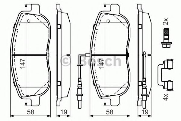 Set placute frana,frana disc FIAT SCUDO combinato (220P) (1996 - 2006) BOSCH 0 986 494 615