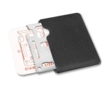 Cumpara ieftin Card din metal inoxidabil, multifunctional, supravietuire si urgente, argintiu, cu husa de protectie