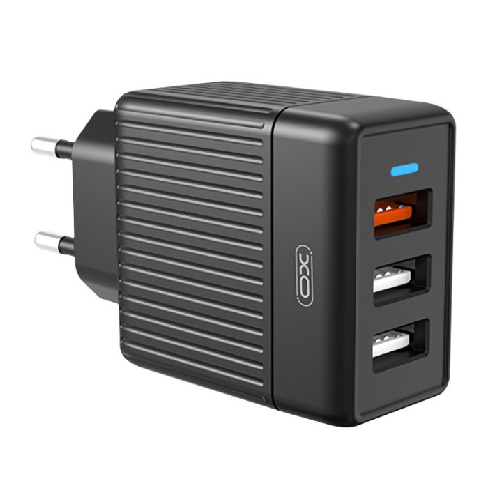 Incarcator Retea USB XO Design L58, 3 x USB, 18W, Quick Charge, Negru