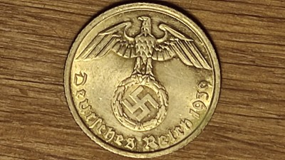 Germania nazista -moneda istorica- 5 pfennig / Reichspfennig 1939 -AU bijuterie! foto