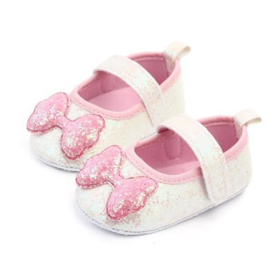 Pantofiori sclipitori cu fundite roz (Marime Disponibila: 6-9 luni (Marimea 19 foto