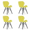 Set 4 scaune stil scandinav, Artool, Lago Velvet, catifea, lemn, galben si negru, 47x52x73.5 cm, Leobert