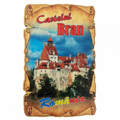 Magnet Castelul Bran, lemn foto