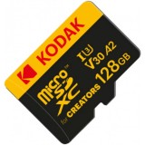 Card Memorie microSDXC Kodak for Creators, 128Gb, Clasa 10 / UHS-1 U3, Cu Adaptor EKMSDM128GXCU3CR