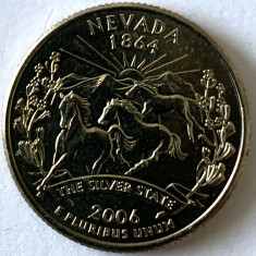 AMERICA QUARTER 1/4 DOLLAR 2006 LITERA P.(Statul de argint - Nevada),BU