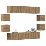 VidaXL Set dulap TV 8 piese montat pe perete Stejar artizanal
