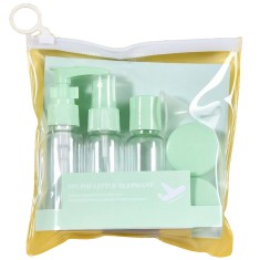 Set recipiente pentru cosmetice, flippy, 5 piese, cu gentuta, pentru calatorii, reutilizabile, verde, material plastic, 40 ml, 10g