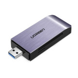 Cititor De Carduri Ugreen SD / Micro SD / CF / MS Pentru USB 3.0 Gri (50541) 50541-UGREEN