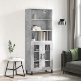 vidaXL Dulap &icirc;nalt, gri beton, 69,5x34x180, lemn compozit