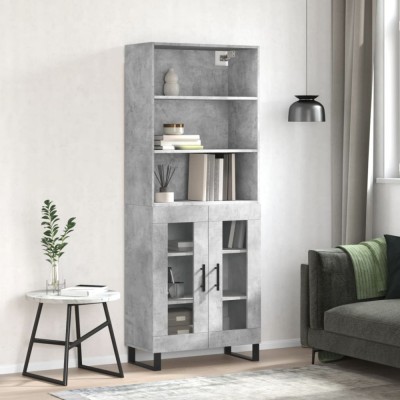vidaXL Dulap &amp;icirc;nalt, gri beton, 69,5x34x180, lemn compozit 3189345 foto