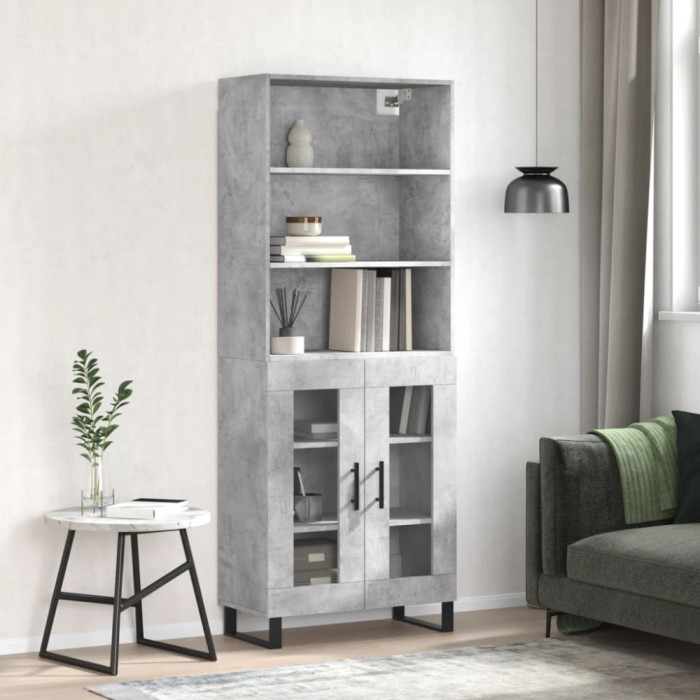 vidaXL Dulap &icirc;nalt, gri beton, 69,5x34x180, lemn compozit 3189345